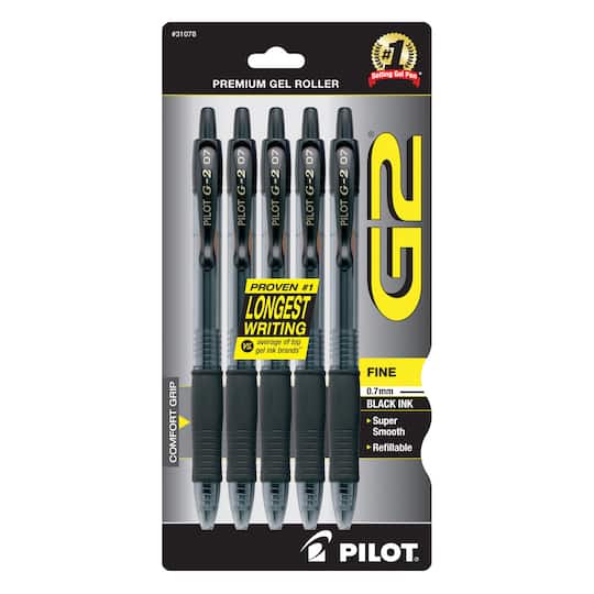 Pilot&#xAE; G2 Black Retractable Gel Ink Rolling Ball Pen Set